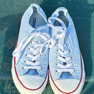 Converse Sky Blue Textured Sneakers- Chuck Taylor Unisex- 8 Womens, Mens 6